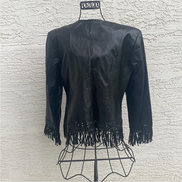 Danier Leather Fringe Zip-Up Jacket - Size M - Picture 5 of 15